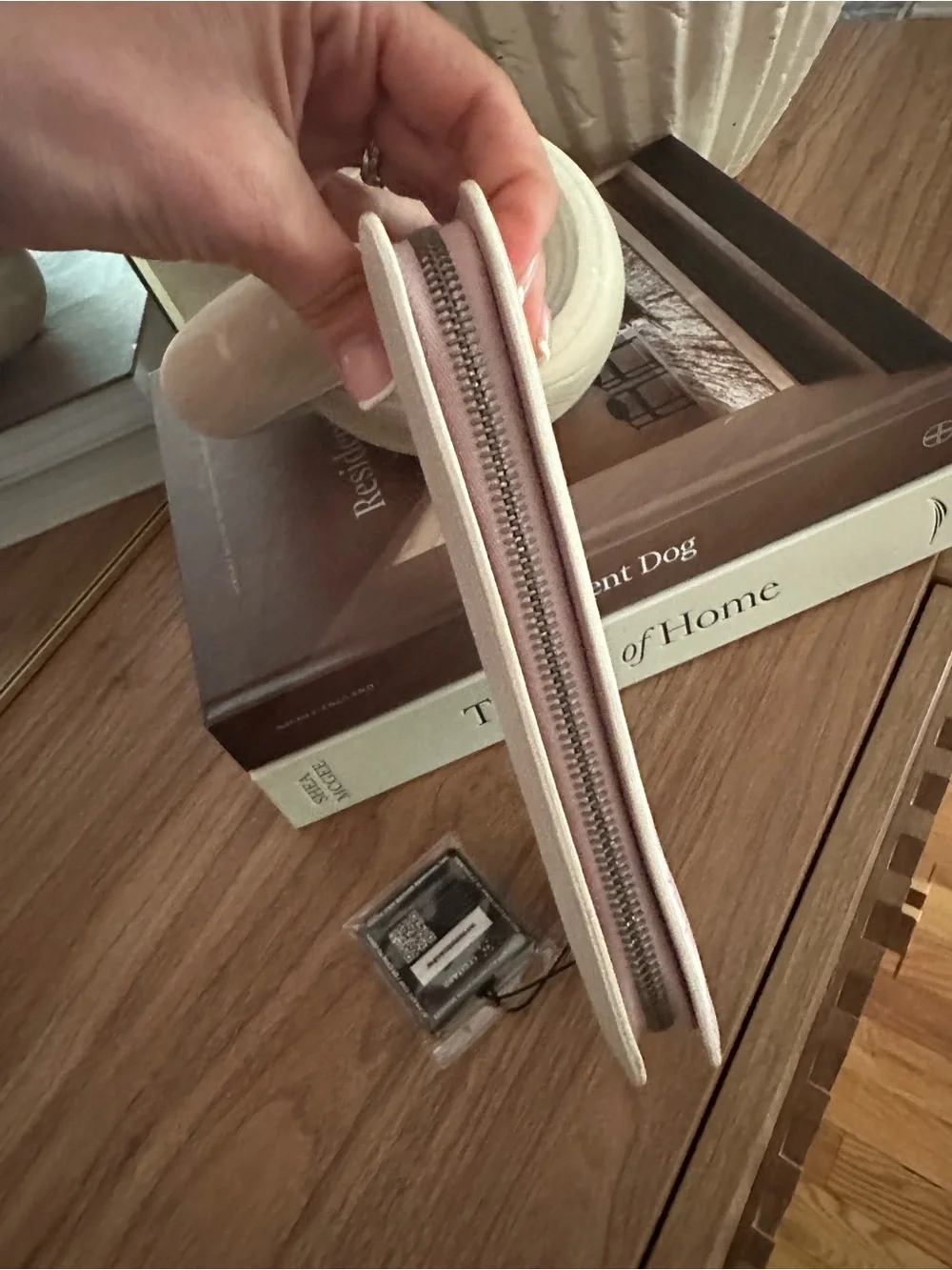Christian Dior Zip Around Wallet in Blush Pink and Cream